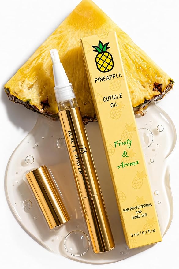 Beauty Power Nail Oil Cuticle Pen - Pineapple - Nail Strengthener & Growth Serum with Vitamin A, D, E, B5, Grapeseed & Natural Oils - Repair for Brittle, Peeling, Thin Nails - Gift Idea