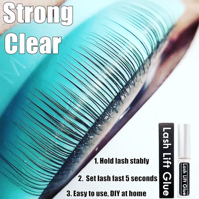 Clear Lash Lift Glue Strong Brow Lamination and Eyelash Perm Adhesive -5 Seconds to Set Them In Place, Satisfying Eyelash Lifting Without Hair Popping Off More 100 Applications