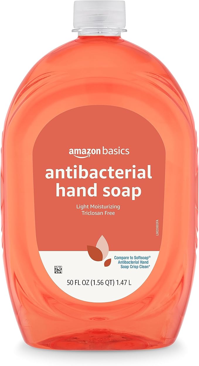 Amazon Basics Liquid Hand Soap Refill, Light Moisturizing, Triclosan-Free, Dermatologist-Tested, pH Balanced, Citrus, 50 Fl Oz (Pack of 2) (Previously Solimo)