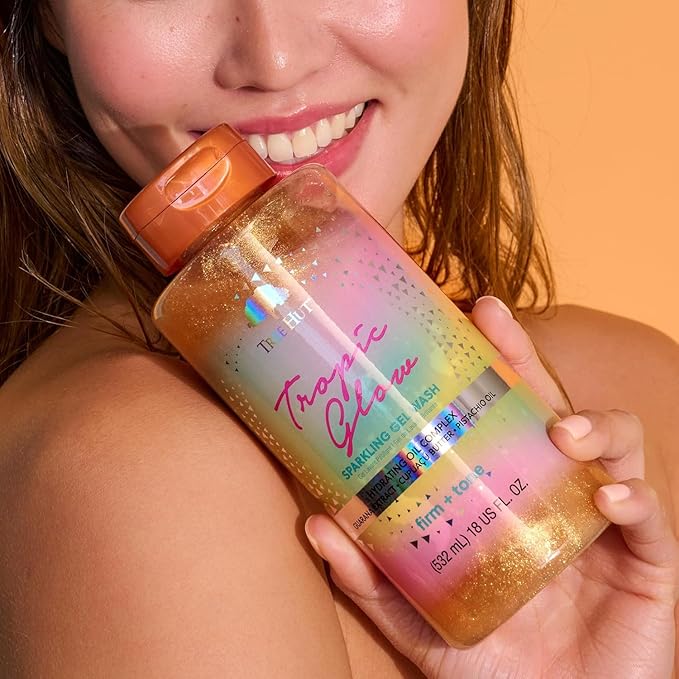 Tree Hut Tropic Glow Sparkling Gel Wash, Moisturizing & Hydrating Body Wash with Shea Butter, Warm Scent, Soft & Radiant Skin, 18 fl oz