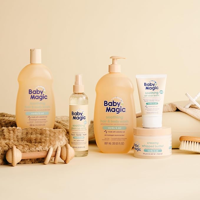 Baby Magic Soothing Hair & Body Wash, Vanilla & Oat, 30 Fl Oz (Pack of 2)