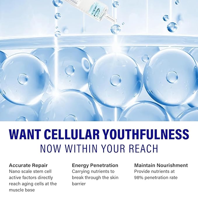 Stem Cell Serum for Face - Aftercare Serum for Skin Rejuvenation - Anti Aging Face Serum to Hydrate and Smooth Appearance of Fine Lines - Botanical Skin Booster