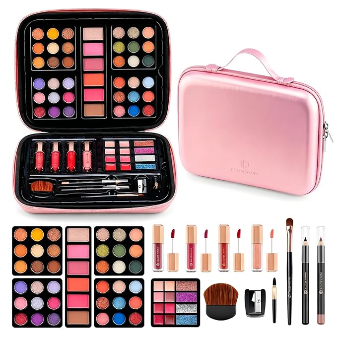 Color Nymph Makeup for Teens with Reusable Pink Handbag, All In One Girls Makeup Sets Makeup Kits for Girls Women with Eyeshadow Blushes Bronzer Highlighter Lipgloss