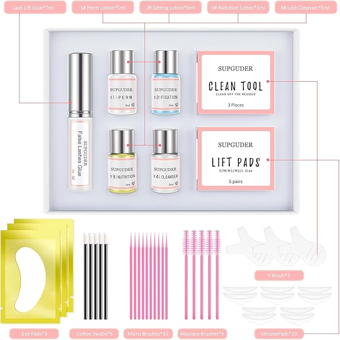 2026 Upgraded Lash Lift Kit for Perming,Curling and Lifting Eyelashes |Semi-Permanent Salon Grade Supplies for Beauty Treatments,Includes Eye Shields,Pads and Accessories