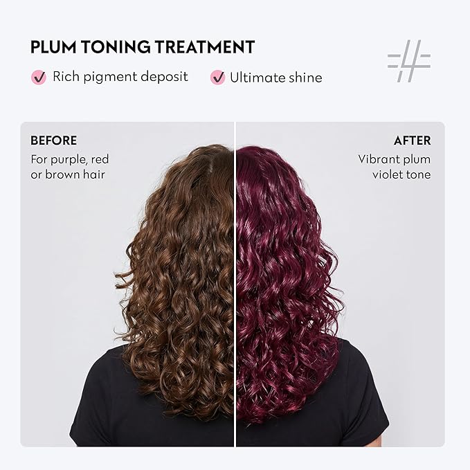 FOUR REASONS Color Mask, Plum (27 Colors) – Hair Gloss & Color Depositing Conditioner – Semi Permanent Purple Hair Toner for Color-Treated Hair Color For Women – Vegan & Cruelty-Free – 6.76 fl oz