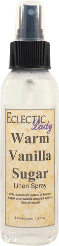 Warm Vanilla Sugar Linen Mist Spray - Room Refresher & Bedding Freshener for Pillows, Sheets & Egyptian Cotton Linens - Essential Oil Spray for Home (Double Strength 4 oz)