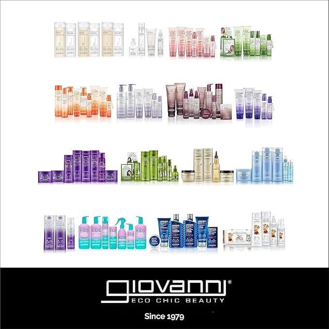 GIOVANNI Eco Chic 50:50 Travel Size Hydrating Shampoo & Conditioner Set - Leaves Hair pH Balanced for Over-Processed Hair, Moisturizes & Protects, Salon Quality, No Parabens, Color Safe- 2 oz (2 Pack)