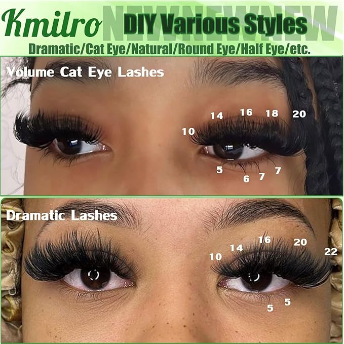 Lash Clusters with Bottom Lashes Cluster Eyelash Extensions Wispy 10-22mm Volume Individual Lashes with Lower Eyelash Clusters 316pcs 150D+200D Thick False Lashes DIY at Home