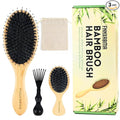 Boar Bristle Hair Brush 2PCS - Smoothes & Detangles All Hair Types, Boar & Nylon Bristle，Smooths Frizz and Prevents Breakage in Fine and Straight, for Women Men and Kids