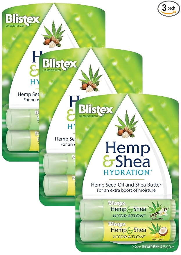 Blistex Hemp & Shea Hydration, 2 count (Pack of 3)