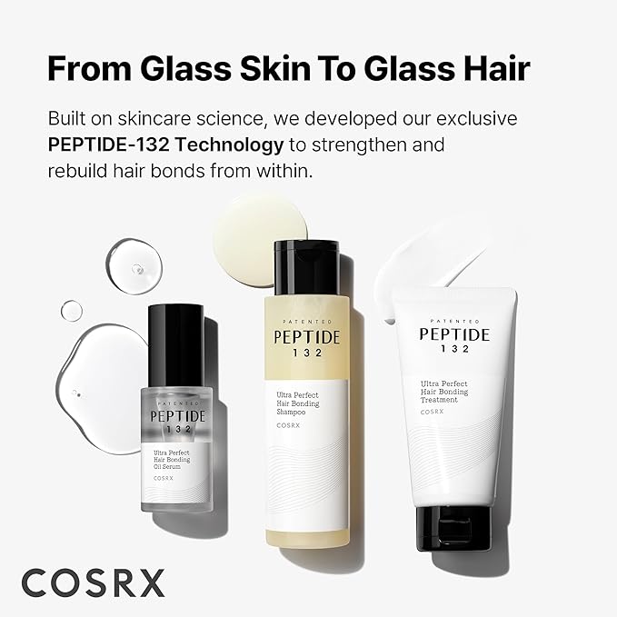 COSRX PEPTIDE 132 Hair Care Kit - Shampoo, Treatment & Oil Serum, Bond Repair Hair Gift Set for Damaged, Dry Hair, Scalp Treatment for Dandruff, Dry & Itchy Scalp, Mothers day gitfs for women
