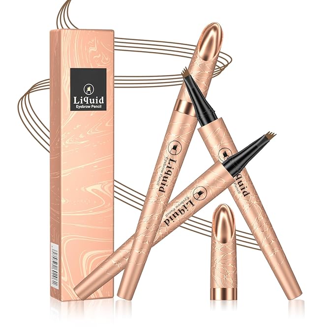Eyebrow Pen - 4-Fork Tip Lift & Snatch Brow Pencil，Microblading Long-Lasting Waterproof Eye Brow Pen，Natural-Looking Hair-Like Brows，Easy to Use Eyebrow Pencils Makeup for Women (Light Brown)