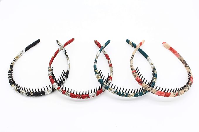 JOBAND boho hair band headbands for women/Girls teeth Comb Hair Accessories Non-slip hairband Resin hair hoop (4 PCS)