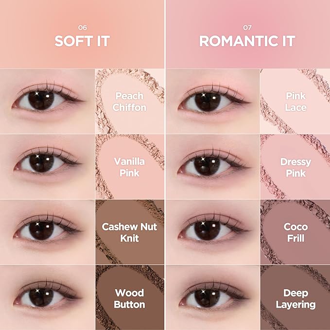 lilybyred Mood It Palette | 4-Shade Korean Eyeshadow Palette, Pre-Matched Personal Tone, Soft Blending, Buildable Coverage, Matte & Shimmer Finish, Daily Wear, Compact Size, 0.10 oz. (04 Attention It)