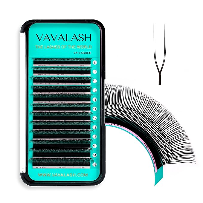 VAVALASH U Lash Extensions D Curl 0.07mm 2D UU Lash Fans Eyelash Extension U Shaped Natural Wispy Volume Lashes Extension Soft Matte Black Lashes (UU-0.07-D-14mm)