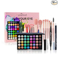 Eye Makeup Kits for Women, Eye Makeup Set for Beginners, Mother's Day Makeup Gifts for Women Girls, Makeup Essential Bundle Includes Eyebrow Pencil, Eyeliner Pen, Mascara, Eyeshadow Palette,Brushes