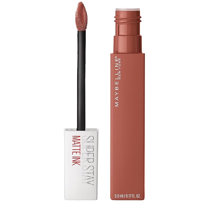 MAYBELLINE Super Stay Matte Ink Liquid Lipstick Makeup Long Lasting High Impact Color Up to 16H Wear Amazonian Nude Brown and Self-Starter Light Red