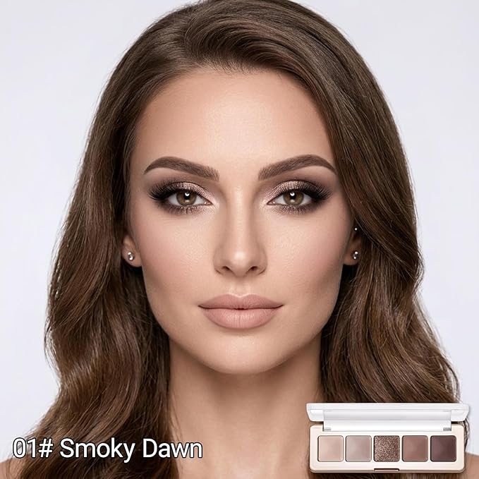 Erinde Cool Beige Taupe Brown Eyeshadow Palette, Matte & Shimmer Nude Neutral Eye Shadow Palettes Blendable Long-Lasting Everyday Eye & Contour Makeup Palette for Blue, Green Brown Eyes, 01