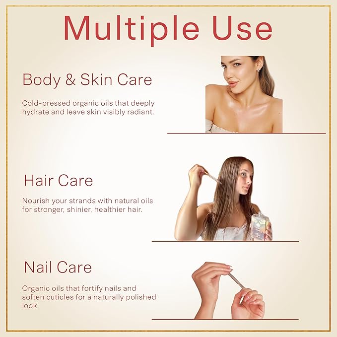 SAFA Rosé Oil for Face, Body, Hair & Nails | After Shower Organic Rose Body Oil | Bulgarian Rose Essential Oil with Apricot, Moroccan Argan & Vitamin E | Long Lasting Natural Fragrance - 4 Fl Oz