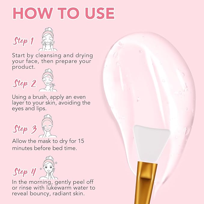 Collagen Overnight Wrapping Peel off Face Mask, Collagen Night Wrapping Mask, Elasticity & Hydration for Glass Skin, Reduce Fine Lines & Dullness, Anti-Aging Korean Skin Care