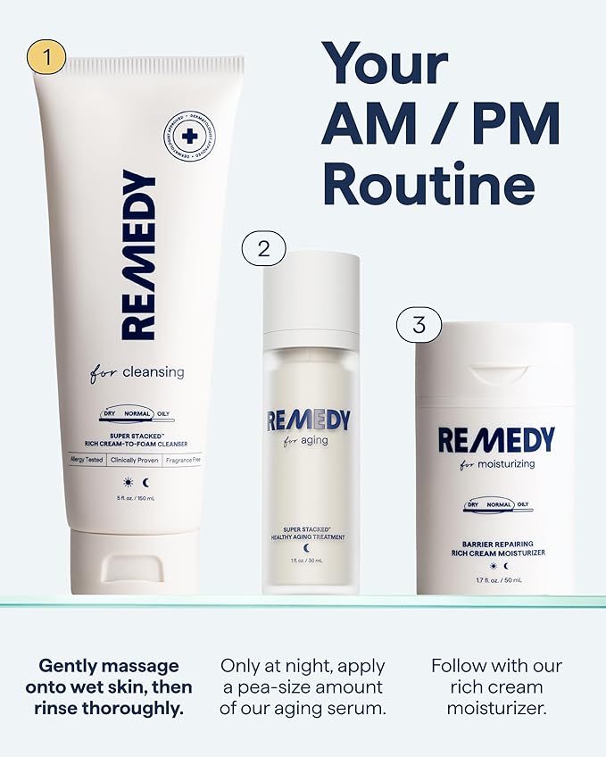 Remedy for Rich Cream Cleansing | Cream-to-Foam Face Wash with Ceramides, Glycerin and Panthenol | Hydrating Cleanser for Normal to Dry Skin | By Dermatologist Dr. Shah, 5 fl. Oz
