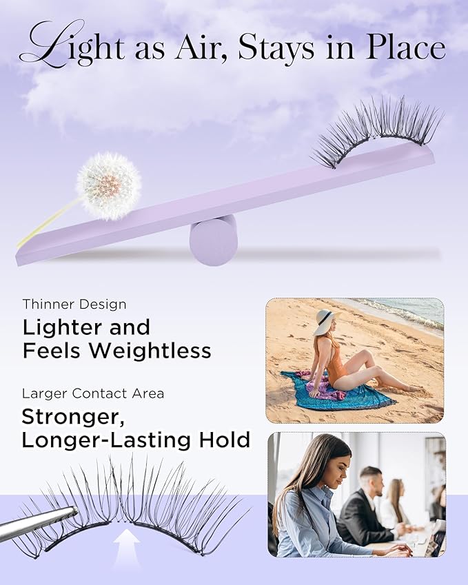 BEYELIAN Magnetic Eyelashes with Applicator Kit, Reusable Natural Look 3D Lashes, No Glue Needed Soft Magnetic Lashes for Eye Makeup-25B (Lightweight & Comfortable)