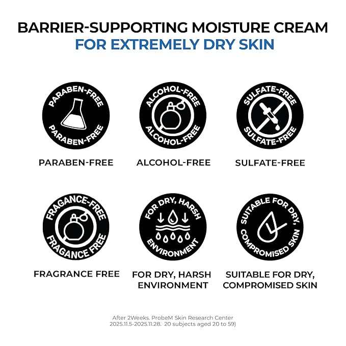 JUMISO Urea 5 Intensive Moisture Cream - Korean Face Moisturizer for Extremely Dry Flaky Skin - Deep Hydrating, Barrier Strengthening with Ceramide NP, Panthenol, TECA Liposome, Fragrance Free, 2.7 oz
