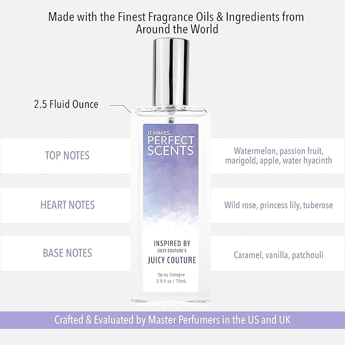 Perfect Scents Fragrances | Juicy Couture | Women’s Eau de Toilette | Vegan, Paraben Free | Never Tested on Animals | 2.5 Fluid Ounces (Pack of 2)