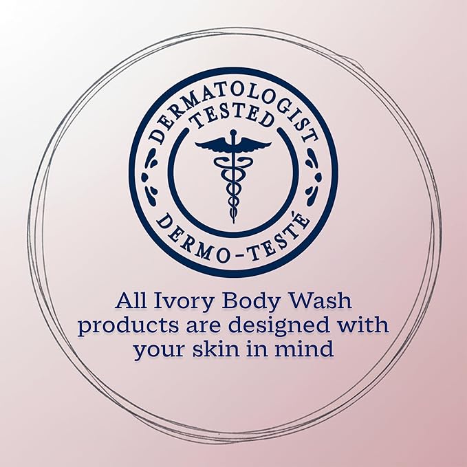 Ivory Body Wash, Designed for the Whole Family, Gentle Formula, Free of Dyes Heavy Perfumes Parabens Phthalates & Silicones, Designed for Skin's pH, Water Lily Scent, 35 oz