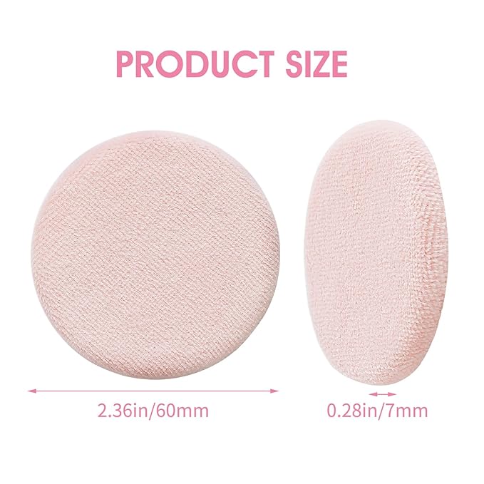 WLLHYF 24Pcs Powder Puff Cotton Round Makeup Puff Pads with Strap Face Powder Puffs for Loose and Foundation Cosmetics Sponge Powder Puffs