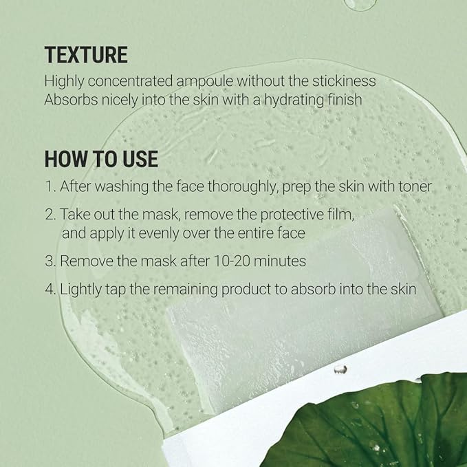 ROVECTIN Calming Lotus Sheet Mask | Soothing Face Mask for Sensitive Skin – Hydrating, Calming, Barrier Repair & Redness Relief with Lotus Extract
