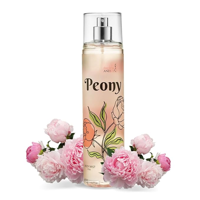 Freida and Joe Peony Elegance Fine Fragrance Body Mist Spray: A Scented Peony Floral Sophistication, 8 oz Spray Bottle, Ideal for Gifting Stocking Stuffer – Mother's Day