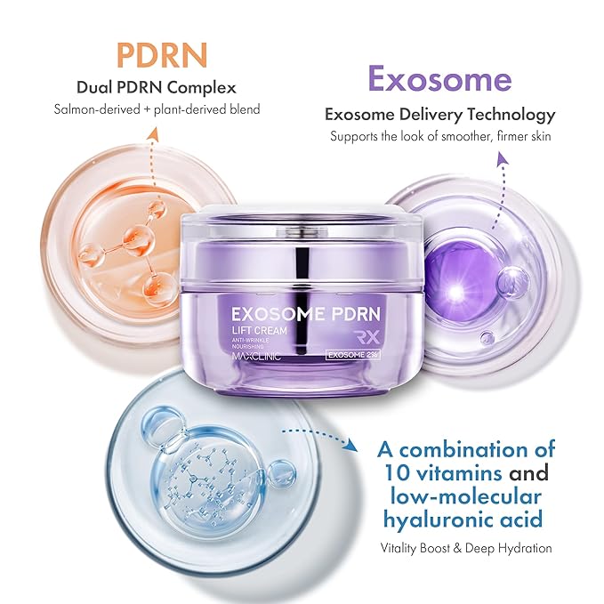 MAXCLINIC Exosome PDRN Lift Cream - Age-Defying & Firming Face Cream Moisturizer with Collagen, Hyaluronic Acid, Salmon & Plant-Based PDRN for Elasticity & Fine Lines - Korean Skin Care 1.69 fl oz