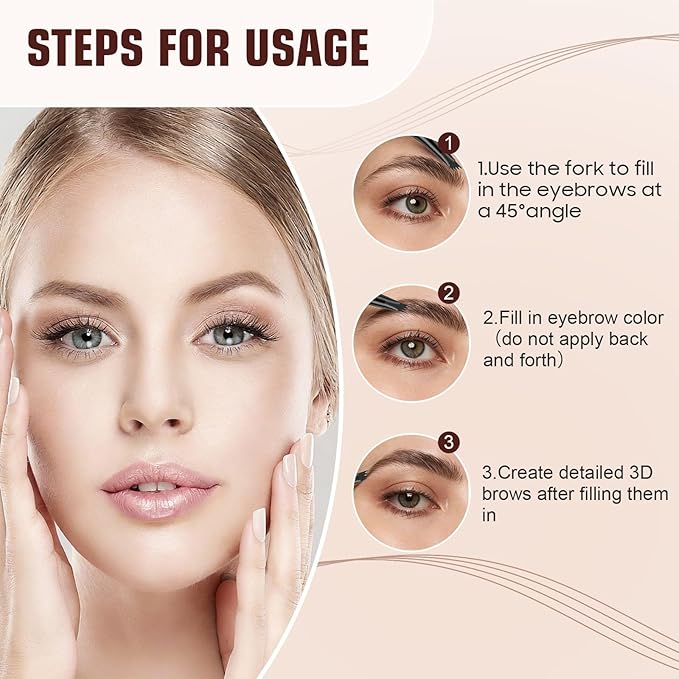 Eyebrow Pen - 4-Fork Tip Lift & Snatch Brow Pencil，Microblading Long-Lasting Waterproof Eye Brow Pen，Natural-Looking Hair-Like Brows，Easy to Use Eyebrow Pencils Makeup for Women (2 PCS Dark Brown)