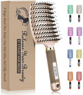 KTKUDY Detangling Brush Getting Knots Out without Pain - Boar & Nylon Bristles Hairbrush Make Hair Shiny & Healthier Vented Detangler Brush for Women Men Kids Wet and Dry Hair (Gold)