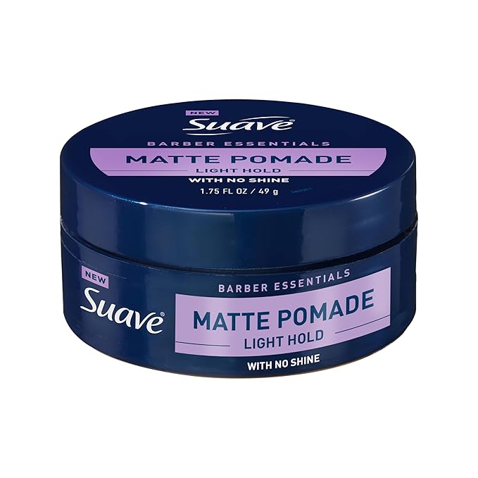 Suave Hair Pomade for Men Barber Essentials Styling, Light Hold and No Shine, For Enhancing Hair Shape and Reducing Frizz, 1.75 oz