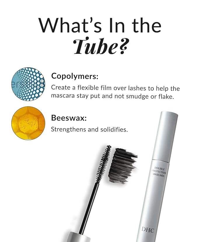 DHC Mascara Perfect Pro Double Protection, Water Resistant Lengthening Mascara, Tubing Technology, All-day wear, Black