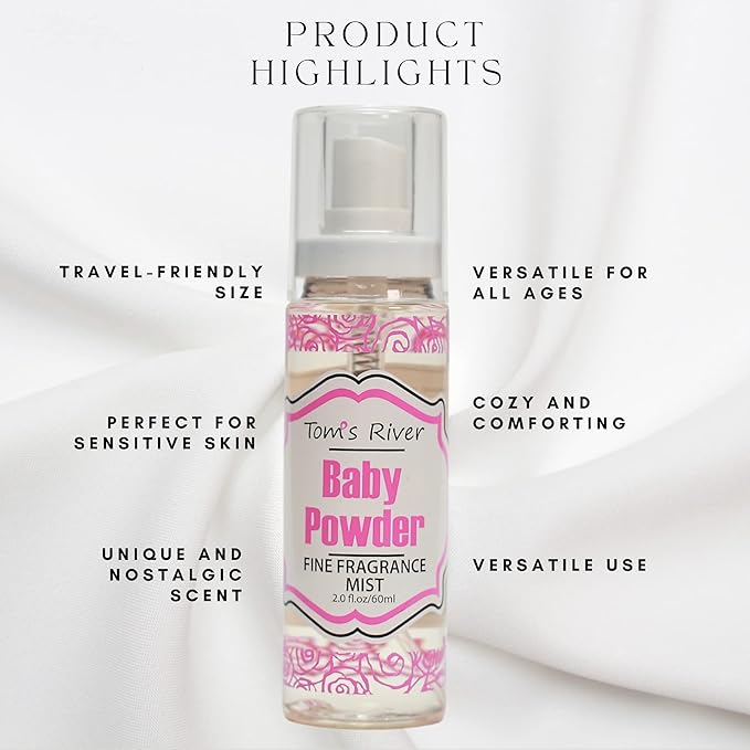 Infinix Baby Powder Scent Fragrance Mist for Women and Men - 2 oz, Clear