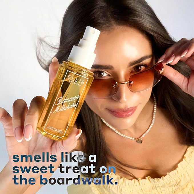 Ellis Brooklyn BANANA MILKSHAKE Perfume Mist, Sweet Gourmand Fragrance with Banana Milk, Vanilla & Tonka Bean, Vegan Perfume, Made In The USA, 90ml/3 fl oz