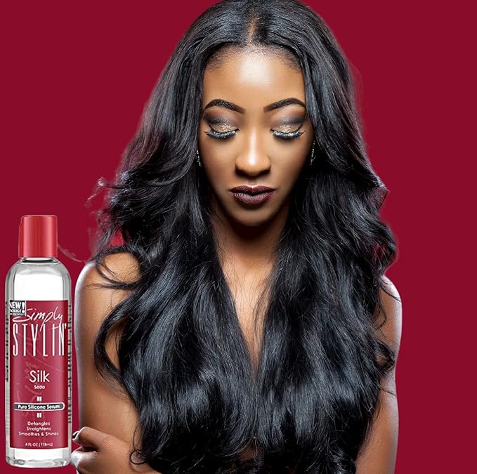 Simply Stylin' Silk Serum - Anti-Frizz Heat Protectant for Women - Pure Silicone Serum for Dry and Frizzy Hair - Detangler - 4 fl oz