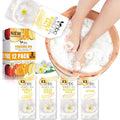 Pedicure Kit Foot Soak Set: Bubble Salt, Sugar Scrub, Massage Mask, Massage Lotion in a Box, 4 Step Foot Spa Kit for Dry Feet,Tired Feet (3 Set Milky Flower)