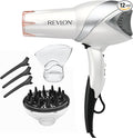 REVLON Infrared Hair Dryer with Diffuser & Concentrator - Ionic Ceramic Blow Dryer for Frizz Control,Shine,Soft Hair & Moisture Protection - 1875W Professional Salon-Quality (White),(Pack of 12)