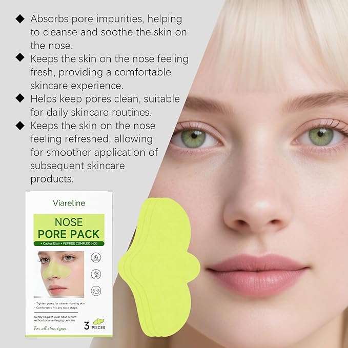 Nose Pore Strips, Blackhead Remover Mask Cactox 3 Step Nose Mask Pack with AHA and PHA for Sebum Softening Pore Tightening Skin Repair 3-Step Nose Pore 3 pack