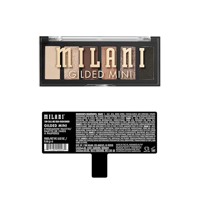 Milani Gilded Mini Eyeshadow Palette with 6 Matte & Shimmer Hues - Call Me Old-Fashioned