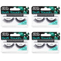 Ardell False Eyelashes Soft Touch 152 - Black, Lightweight, Reusable for Natural Look Strip Lashes for Everyday Wear, 4 Pack