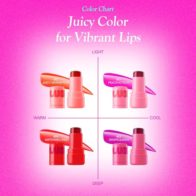 Elensilia Plush Water Jelly Lip & Cheek Tint – 10g (0.35oz) | Lightweight & Buildable Tint for a Natural, Fresh Glow (Juicy Grapefruit)