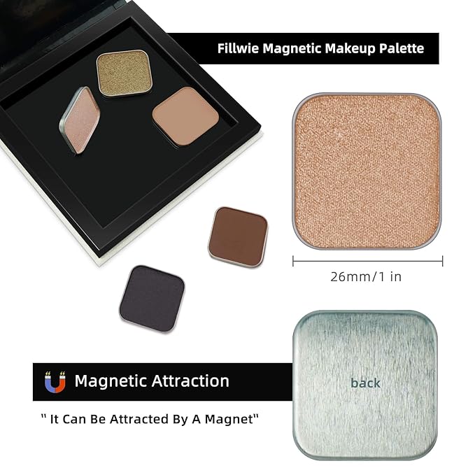 Refill Shimmer Champagne Single Eyeshadow with Pan (No Case), Light Gold Highlight Shade, Smooth Blendable Long-Lasting Powder, Fits Magnetic Palette (Champagne Glow)