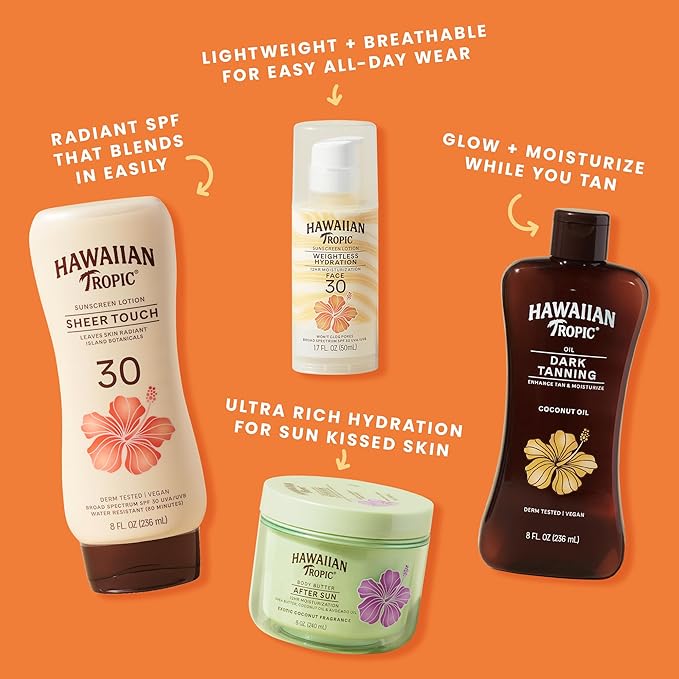 Hawaiian Tropic Weightless Hydration Clear Spray Sunscreen SPF 15, 6oz Twin Pack, Hawaiian Tropic Sunscreen SPF 15, Sunblock, Oxybenzone Free Sunscreen, Spray On Sunscreen Pack, 6 oz each