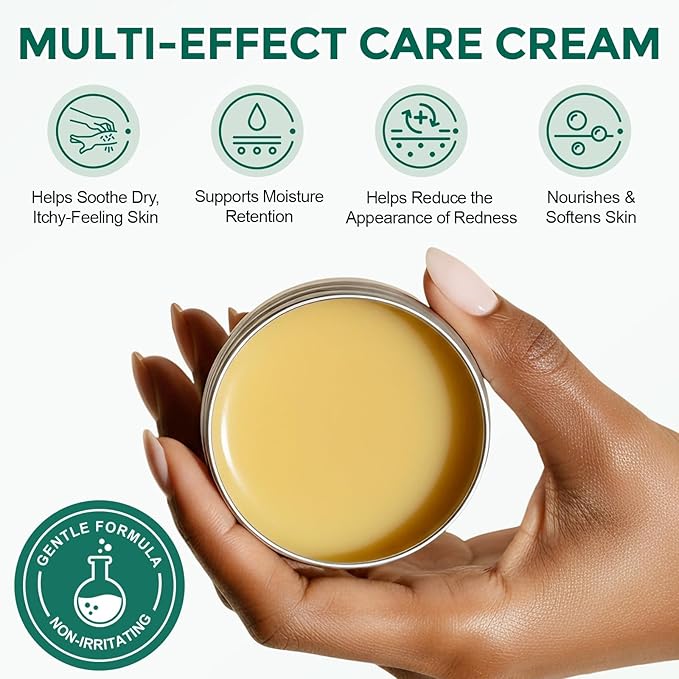 Tea Tree Oil Balm for Skin - Help Dry, Itchy Skin for Feet, Heels, Hands & Body, Hydrating Natural Formula Cream with Aloe Vera, Lavender & Green Tea - 60g