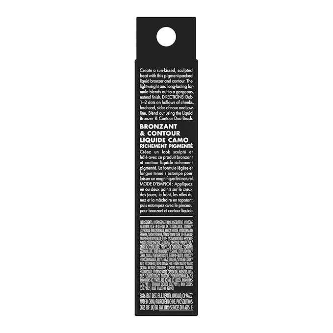 e.l.f. Camo Liquid Bronzer & Contour, Silky Pigmented Formula, Long-Lasting Glow for A Sun-Kissed, Sculpted Finish, Vegan & Cruelty-Free, 10 Rich